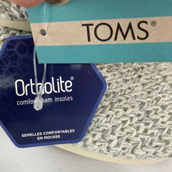 Tom’s alpargata white cozy sweater knit ortholite insoles 7 NWT - Picture 3 of 5